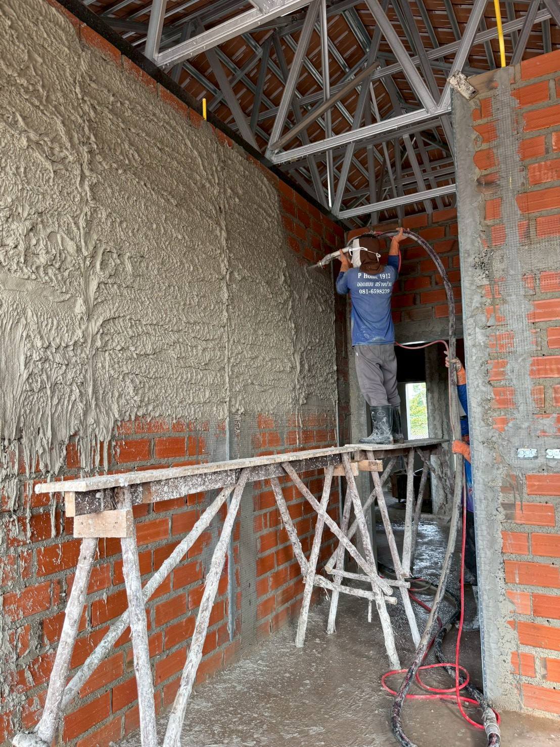 เช่าเครื่องพ่นปูน ไซต์งาน จ.นครนายก