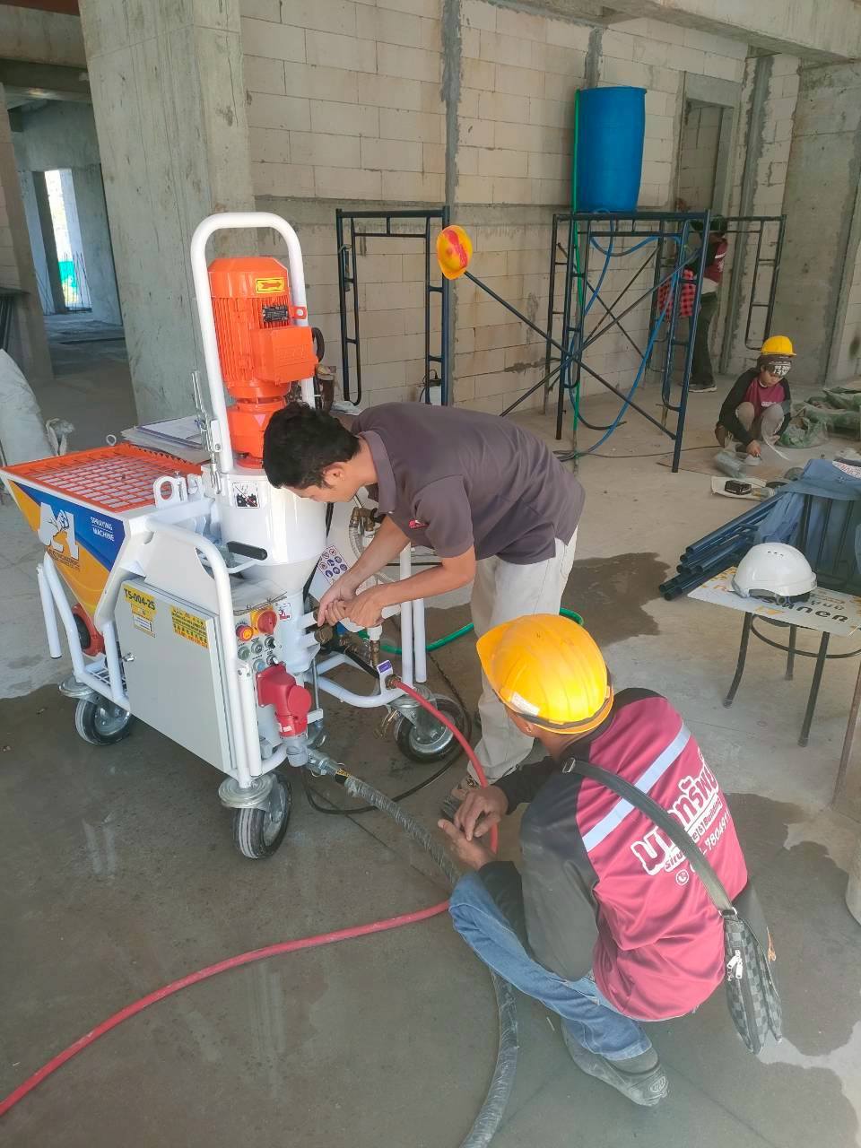 ไซต์งานที่ภาคใต้ เช่าเครื่องพ่นปูน