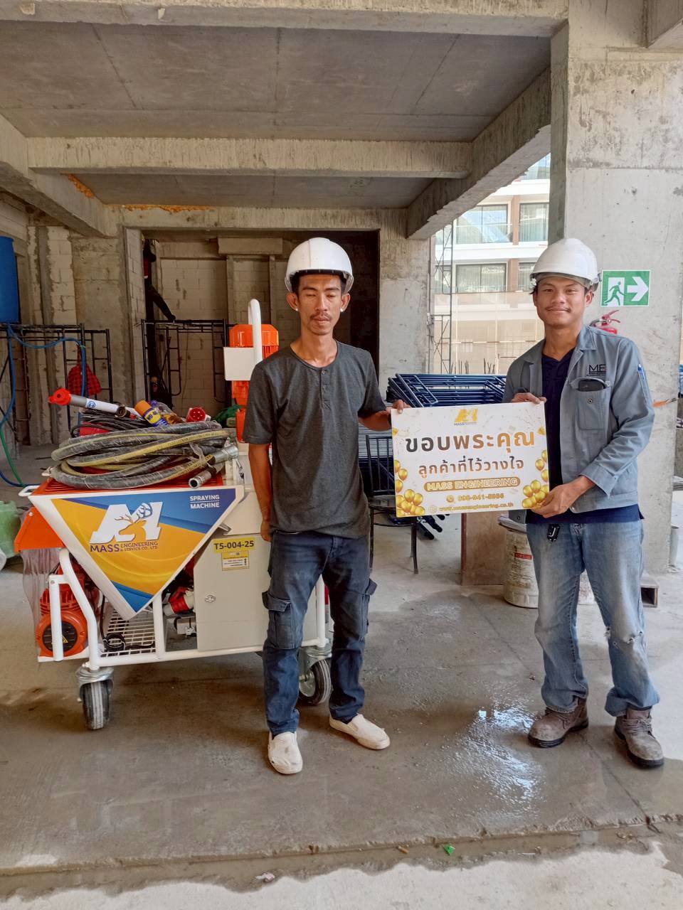 ไซต์งานที่ภาคใต้ เช่าเครื่องพ่นปูน