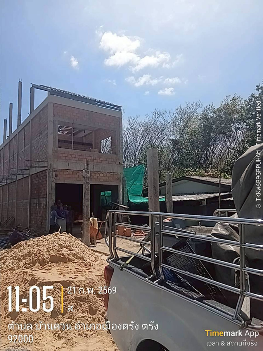 งานฉาบบ้านด้วยเครื่องพ่นปูน จ.ตรัง