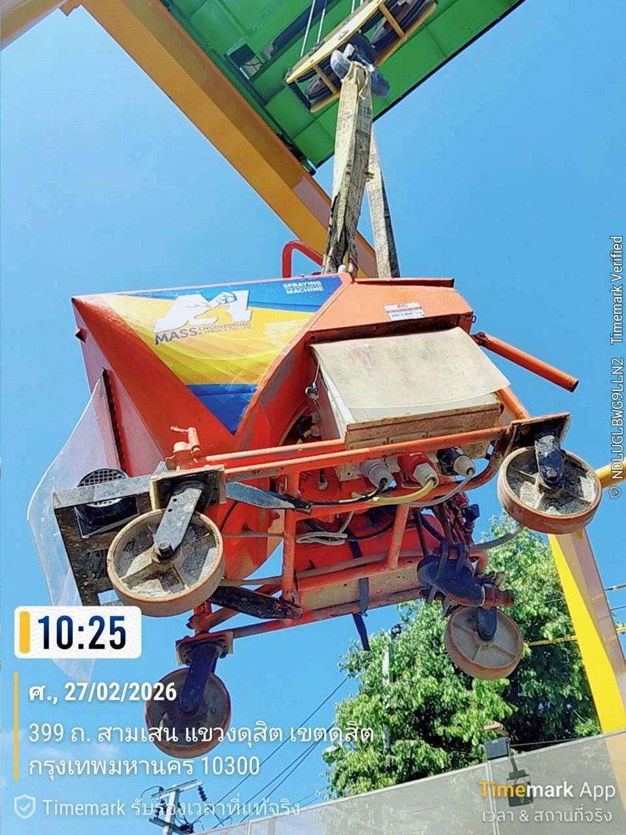 งานเกร้าท์ปูน ด้วยเครื่องพ่นปูน ไซต์งานที่สามเสน