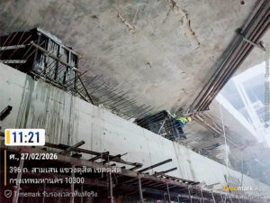 งานเกร้าท์ปูน ด้วยเครื่องพ่นปูน ไซต์งานที่สามเสน