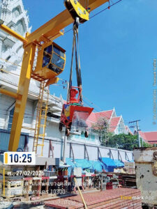 งานเกร้าท์ปูน ด้วยเครื่องพ่นปูน ไซต์งานที่สามเสน