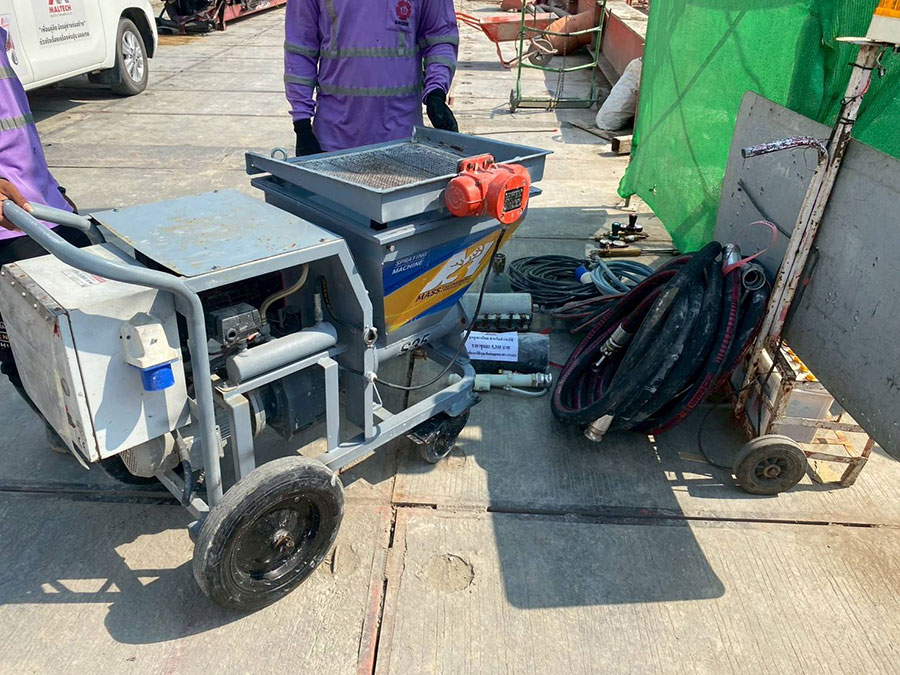 ลูกค้าUNIQUE ซื้อใช้ และรับบริการต่อเนื่อง กับเครื่องพ่นปูน