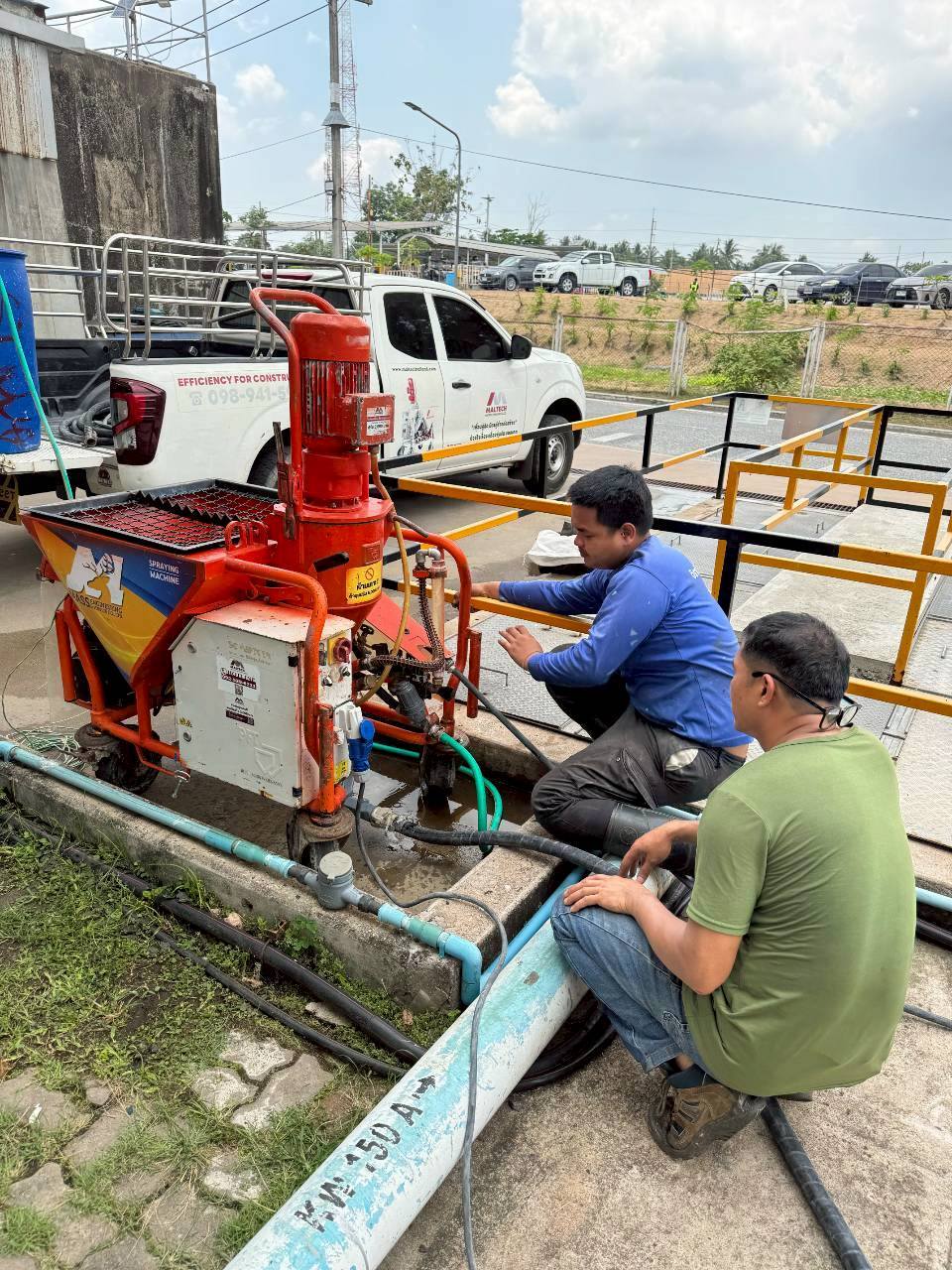 เช่าเครื่องพ่นปูน ไซต์งานจ.ระยอง