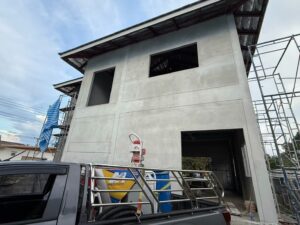 ไซต์งานอุดรธานี เช่าเครื่องพ่นปูน | Mass Engineering