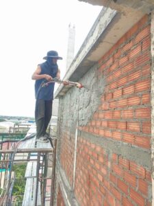 ไซต์งานประจวบคีรีขันธ์ เช่าเครื่องพ่นปูน | Mass Engineering