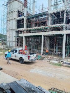 ไซต์งานราชบุรี เช่าเครื่องพ่นปูน | Mass Engineering